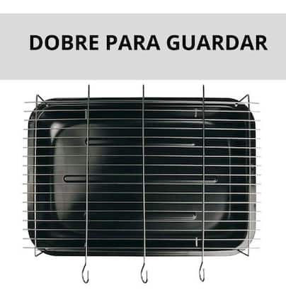 Imagem de Churrasqueira Mor Braseiro Chão Carvão Aço Desmontável Preto