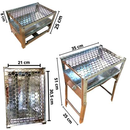 Imagem de Churrasqueira Móvel A Carvão 35x25x51 Camping Pescaria Mesa