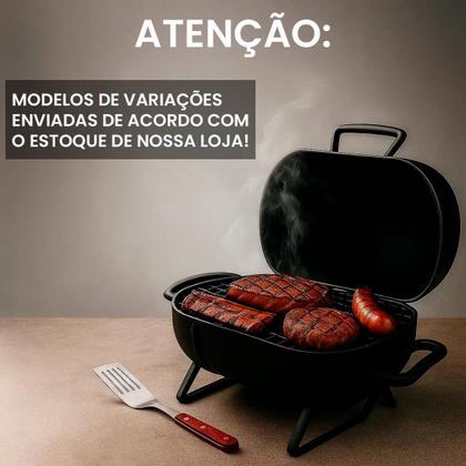 Imagem de Churrasqueira Móvel Com Tampa Bafinho 45x35x32cm Tambor Mini Preta