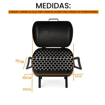 Imagem de Churrasqueira Móvel Com Tampa Bafinho 45x35x32cm Tambor Mini Preta