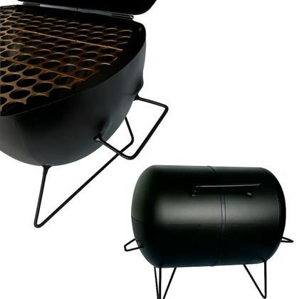 Imagem de Churrasqueira Móvel Com Tampa Bafinho 45x35x32cm Tambor Mini Preta