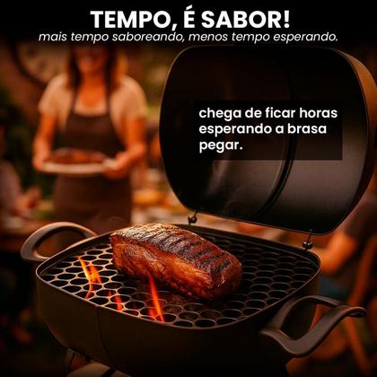 Imagem de Churrasqueira Móvel Com Tampa Bafinho 45x35x32cm Tambor Mini Preta