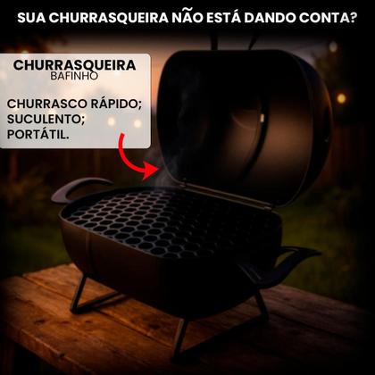 Imagem de Churrasqueira Móvel Com Tampa Bafinho 45x35x32cm Tambor Mini Preta