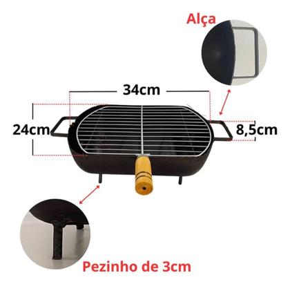 Imagem de Churrasqueira Móvel Praiana Carvão Pequena Camping Portatil