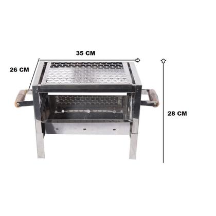 Imagem de Churrasqueira Pequena Mini Portátil Inox Com Grelha Tela Moeda