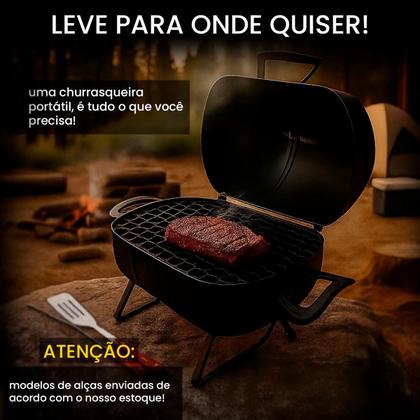Imagem de Churrasqueira Portátil Bafinho MK com Economia de Carvão e Assados Suculentos