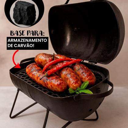 Imagem de Churrasqueira Portátil Bafinho MK com Economia de Carvão e Assados Suculentos