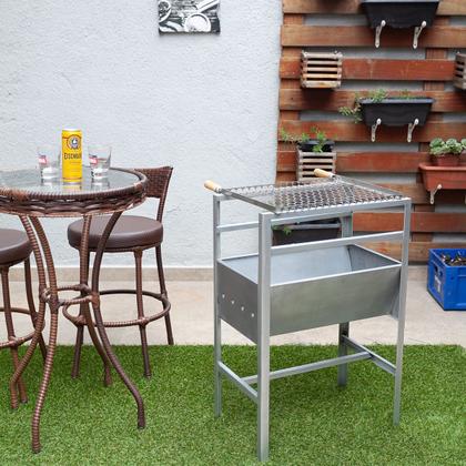 Imagem de Churrasqueira Portátil em Aço Galvanizado Resistente Fixa Grelha Inox G50