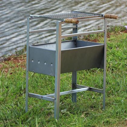 Imagem de Churrasqueira Portatil em Aço Grande Resistente Com Grelha Inox G60