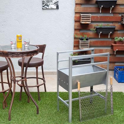 Imagem de Churrasqueira Portatil em Aço Grande Resistente Com Grelha Inox G60