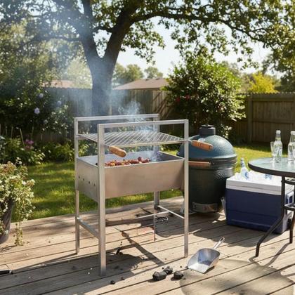 Imagem de Churrasqueira Portatil em Aço Grande Resistente Com Grelha Inox G60