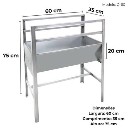 Imagem de Churrasqueira Portatil em Aço Grande Resistente Com Grelha Inox G60