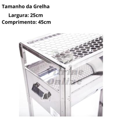 Imagem de Churrasqueira portátil inox para apartamento grelha alta a Carvão