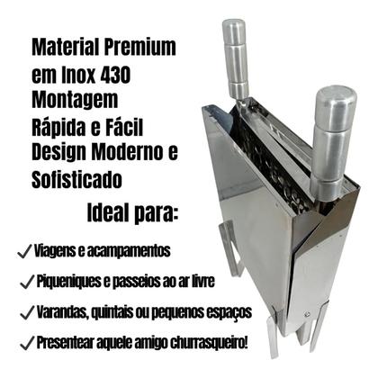 Imagem de Churrasqueira portatil inox top carvão com grelha