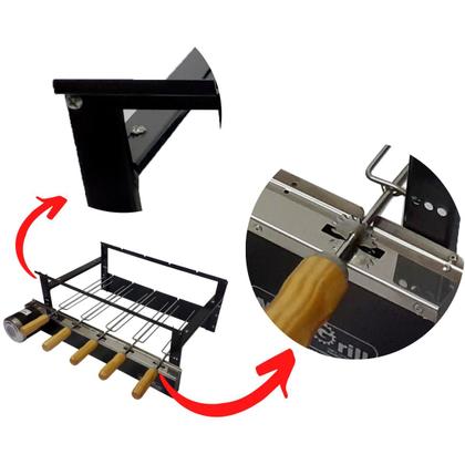 Imagem de Churrasqueira Pré moldada Max Grill Giratória 5 Espetos Motor Elétrico 1 30 hp WEG Original 110V ou 220V