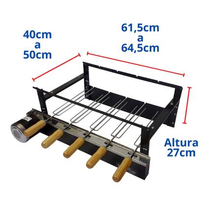 Imagem de Churrasqueira Pré moldada Max Grill Giratória 5 Espetos Motor Elétrico 1 30 hp WEG Original 110V ou 220V