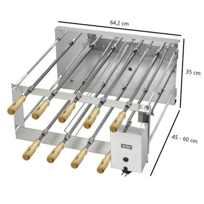 Imagem de Churrasqueira Rotativa Inox Dupla Arke 09 Espetos Bivolt CRID