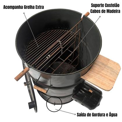 Imagem de Churrasqueira Tambor Bafo Vertical 200 Litros Costela Gaúch