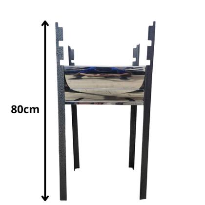 Imagem de Churrasqueira Vidal Inox Média 56x32x74cm Portátil Resistente Prática Assados Jardim Varanda