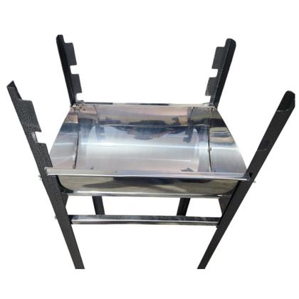 Imagem de Churrasqueira Vidal Inox Média 56x32x74cm Portátil Resistente Prática Assados Jardim Varanda