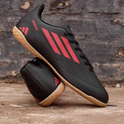 Imagem de Chuteira Adidas Futsal Deportivo III IN Preto e Vermelho - Masculino