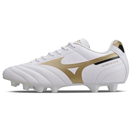 Imagem de Chuteira Campo Mizuno Morelia Club MD - Branco-Dourado