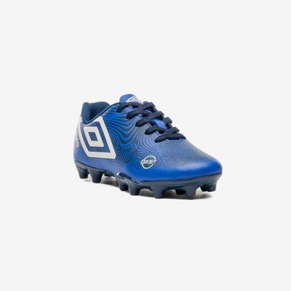 Imagem de Chuteira Campo Umbro Orbit Infantil Cor: Azul E Marinho - Tamanho: 35