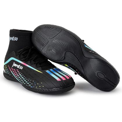 chuteira cano longo botinha futsal quadra lisa impulso