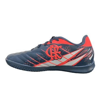 Imagem de Chuteira Flamengo  Oxn Avanti 3 Futsal Adulto Pro PVC 2 - Marinho/Branco/Coral