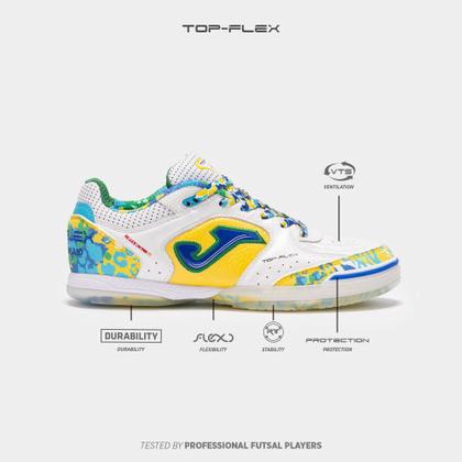 Chuteira Futsal Joma Top Flex Amandinha 10 Branco - Chuteira