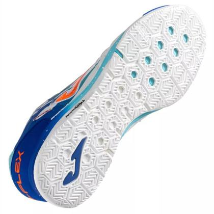 Imagem de Chuteira Futsal Joma Top Flex Rebound Unissex Branco Azul