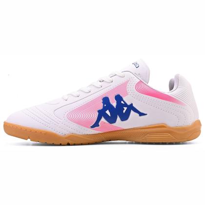 Imagem de Chuteira Futsal Kappa Napoli Unissex Branco Rosa Azul