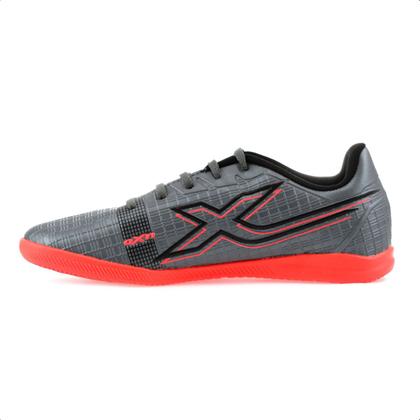 Imagem de Chuteira OXN Futsal Velox 4 PRO Cinza e Laranja - Infantil