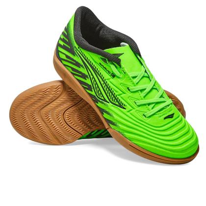 Imagem de Chuteira Penalty Futsal Bravo Infantil Verde Limão e Preto
