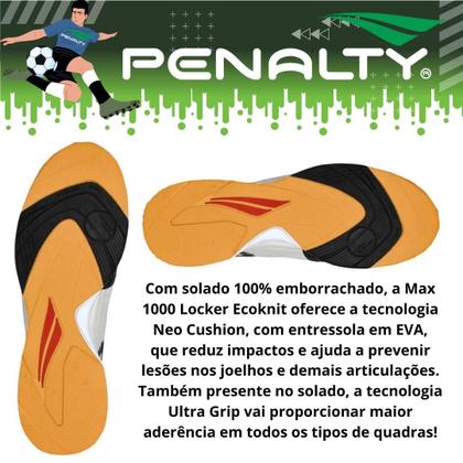 Imagem de Chuteira Penalty Futsal Max 1000 Locker Ecoknit Novo Modelo Tênis Masculina de futbol para Quadra