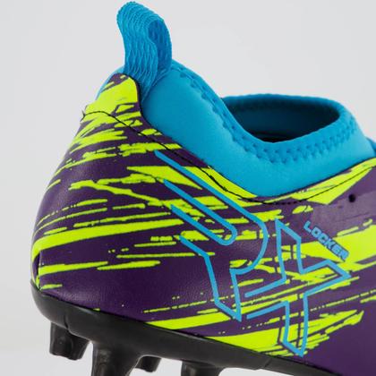 Chuteira Penalty RX Locker Y-4 Campo Roxa e Azul - Chuteira