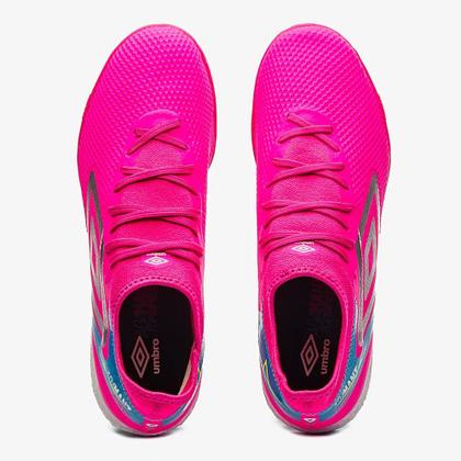Imagem de Chuteira Society Adamant Top Speed Premier Umbro Unissex Cor:Rosa+CinzaTamanho:35Gênero:Unissex