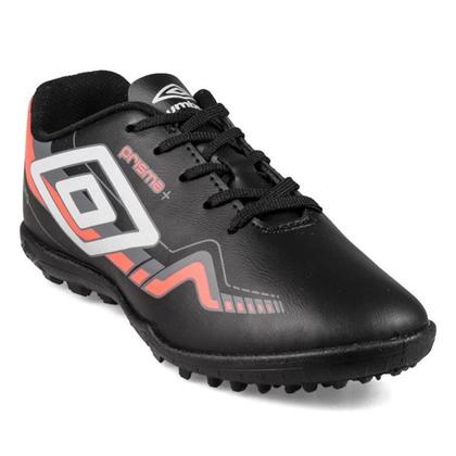 Imagem de Chuteira Society Infantil Umbro Prisma - Preto e Vermelho