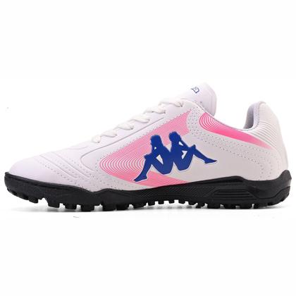 Imagem de Chuteira Society Kappa Napoli Unissex Branco Rosa Azul