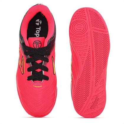 Imagem de Chuteira Topper Futsal Forza III Rosa Preto e Amarelo - Infantil