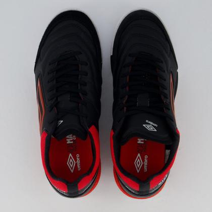 Imagem de Chuteira Umbro Adamant Master Class Pro Bump Futsal Preta e Vermelha