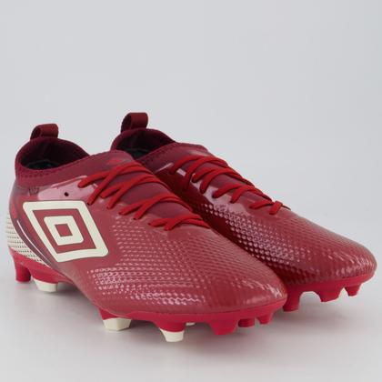 Imagem de Chuteira Umbro Top Speed Club Campo Vinho e Branca