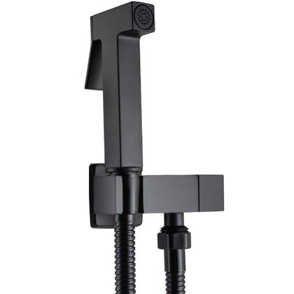 Imagem de Chuveirinho Higiênico Quadrado Luxo Preto Fosco para Banheiro ou Lavatório