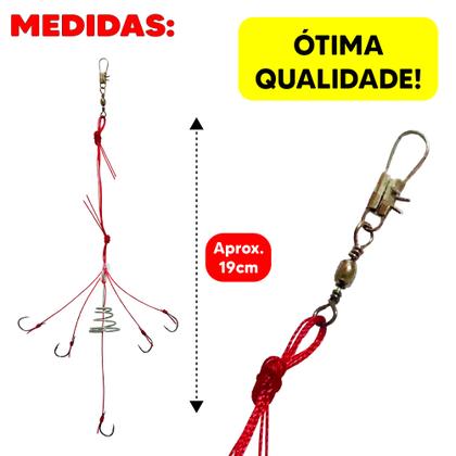 Imagem de Chuveirinho Pesca Kit com 2 Anzol Chinu Farpa Nylon Escolha o Tamanho