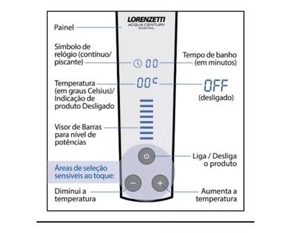 Imagem de Chuveiro Acqua Century Digital Preto Cromado 127V Lorenzetti