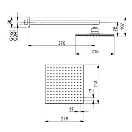 Imagem de Chuveiro Celite Elite C/ Braco Parede Quadrado Cr B5008c8crb