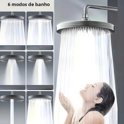 Imagem de Chuveiro De Mão De Alta Pressão Com 6 Modos De Chuva E Filtro Para Banheiro