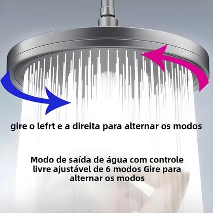 Imagem de Chuveiro De Mão De Alta Pressão Com 6 Modos De Chuva E Filtro Para Banheiro