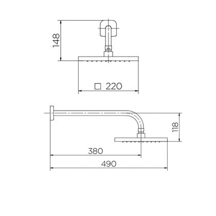 Imagem de Chuveiro de Parede Banheiro Sistema EasyClean 1/2" Resistente Cromado Docol