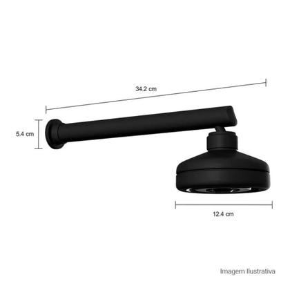 Imagem de Chuveiro de Parede com Tubo Reto Deca Acqua Plus Black Matte - 1990.BL.CT.MT